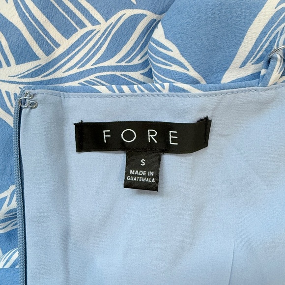 FORE Blue Leaf Print Maxi Lined Dress (S) - Picture 7 of 8